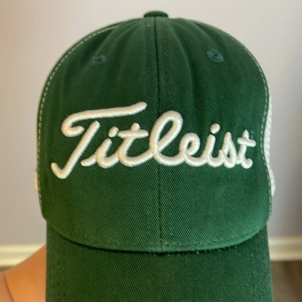 Titleist Foot Joy Green White Mesh Back Baseball Hat Cap OS
